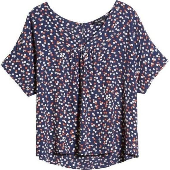 MADEWELL High Low Rhyme Top In Baby Floral Bengali Size X-Small - Picture 5 of 14